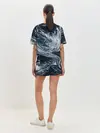 Женская пижама с шортами / Темные холодные краски