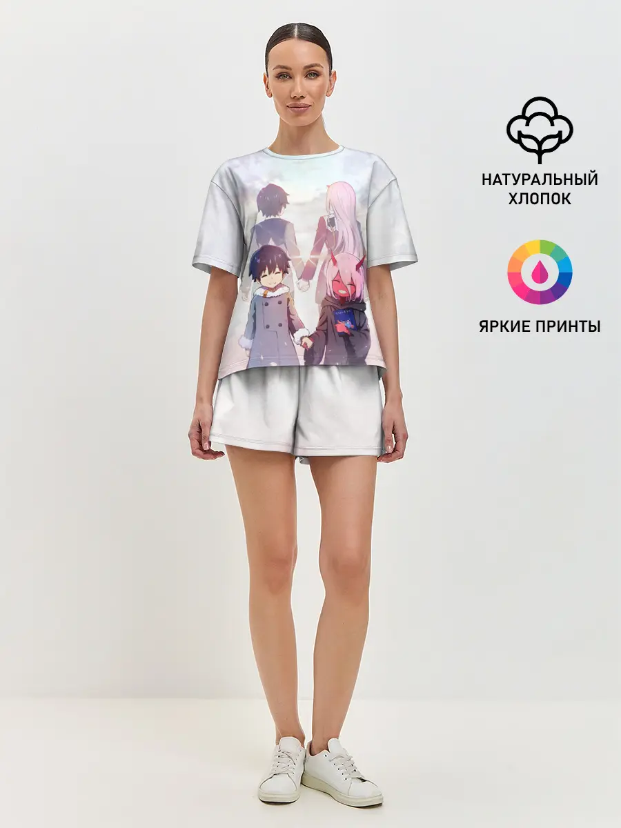Женская пижама с шортами / Ноль два и Хиро