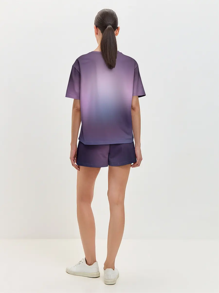 Женская пижама с шортами / Ноль два неон