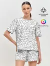 Женская пижама с шортами / Белые мыши