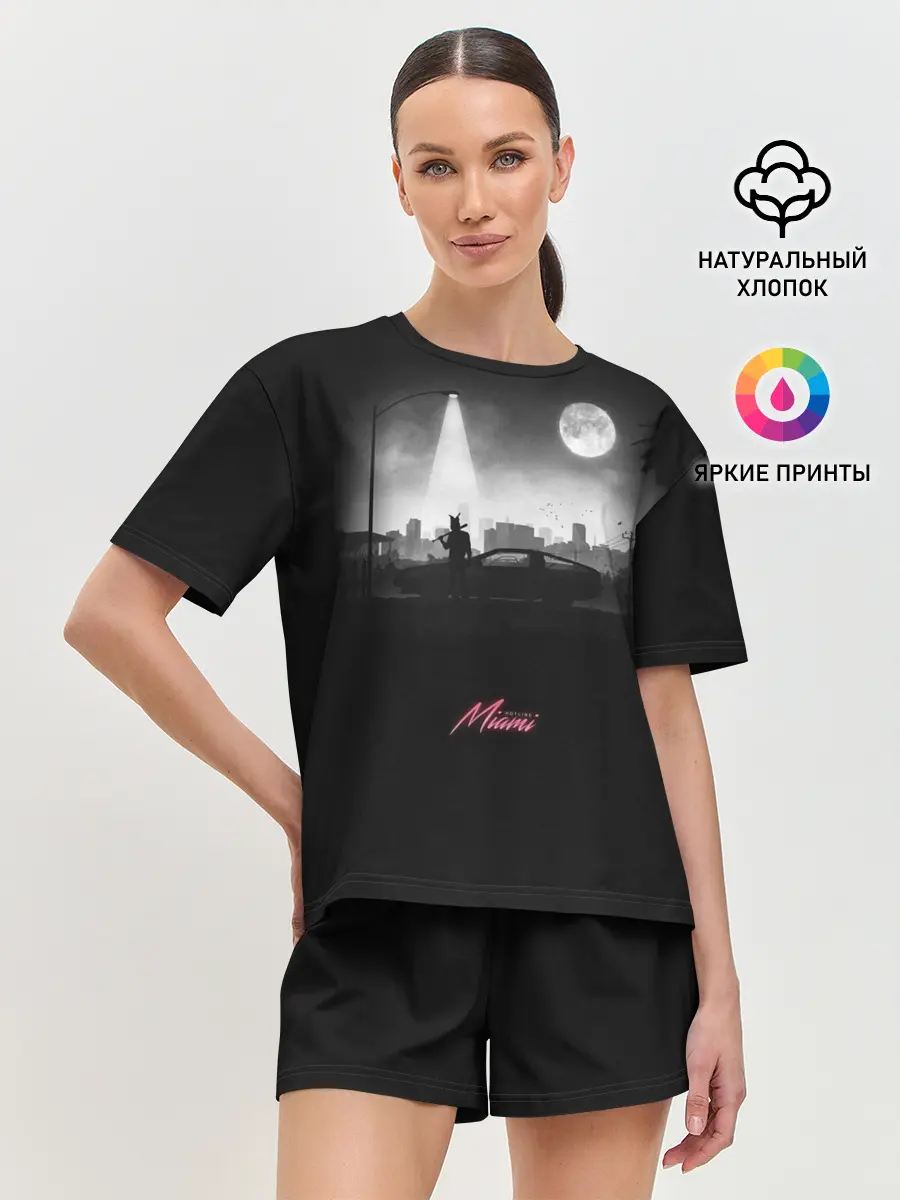 Женская пижама с шортами / Miami Black