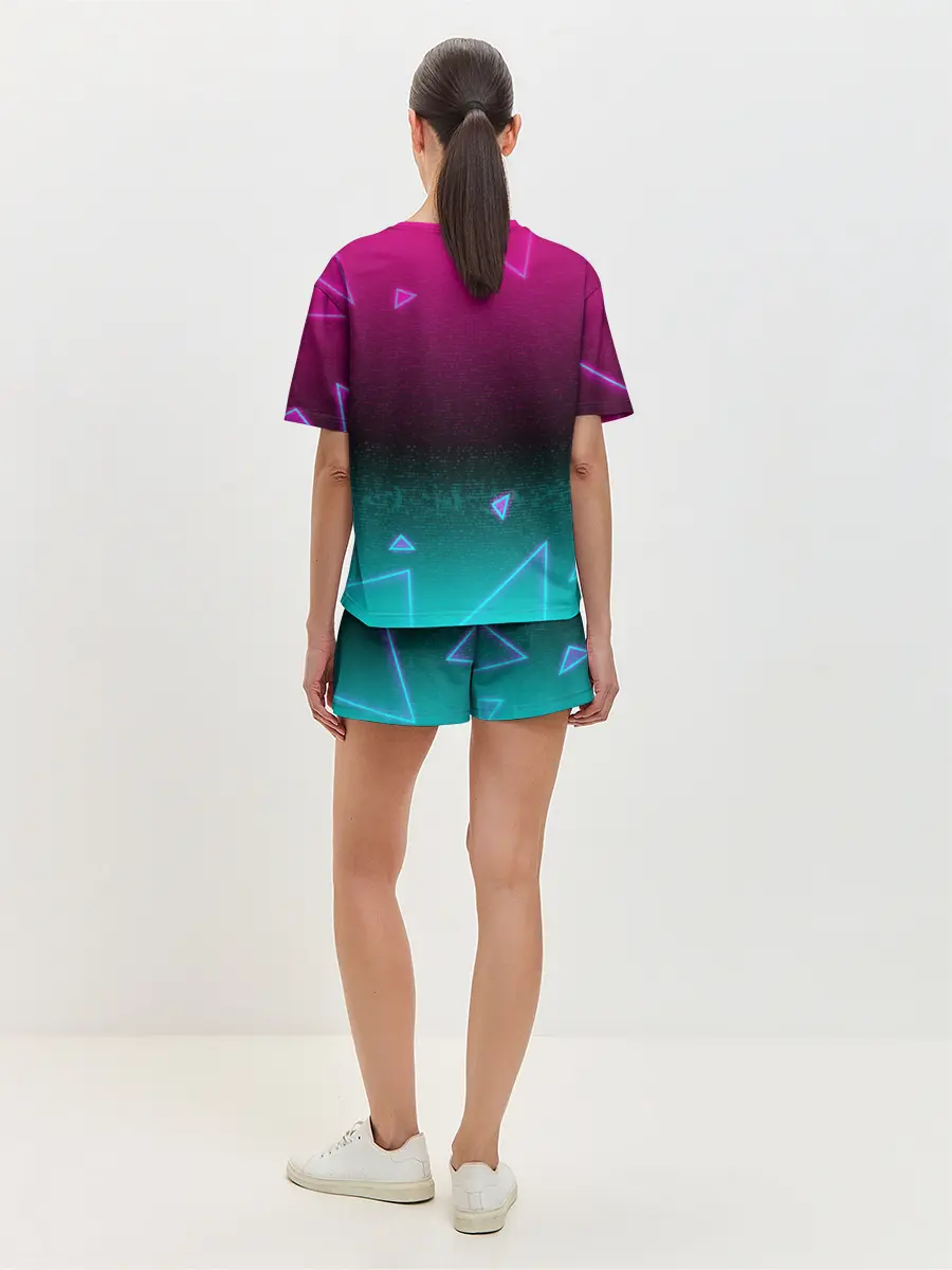 Женская пижама с шортами / РЕТРО СКОРПИОН НЕОН