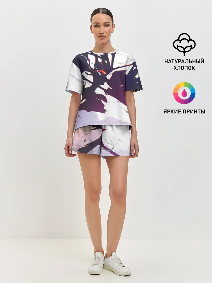 Женская пижама с шортами / милый во франксе абстракция
