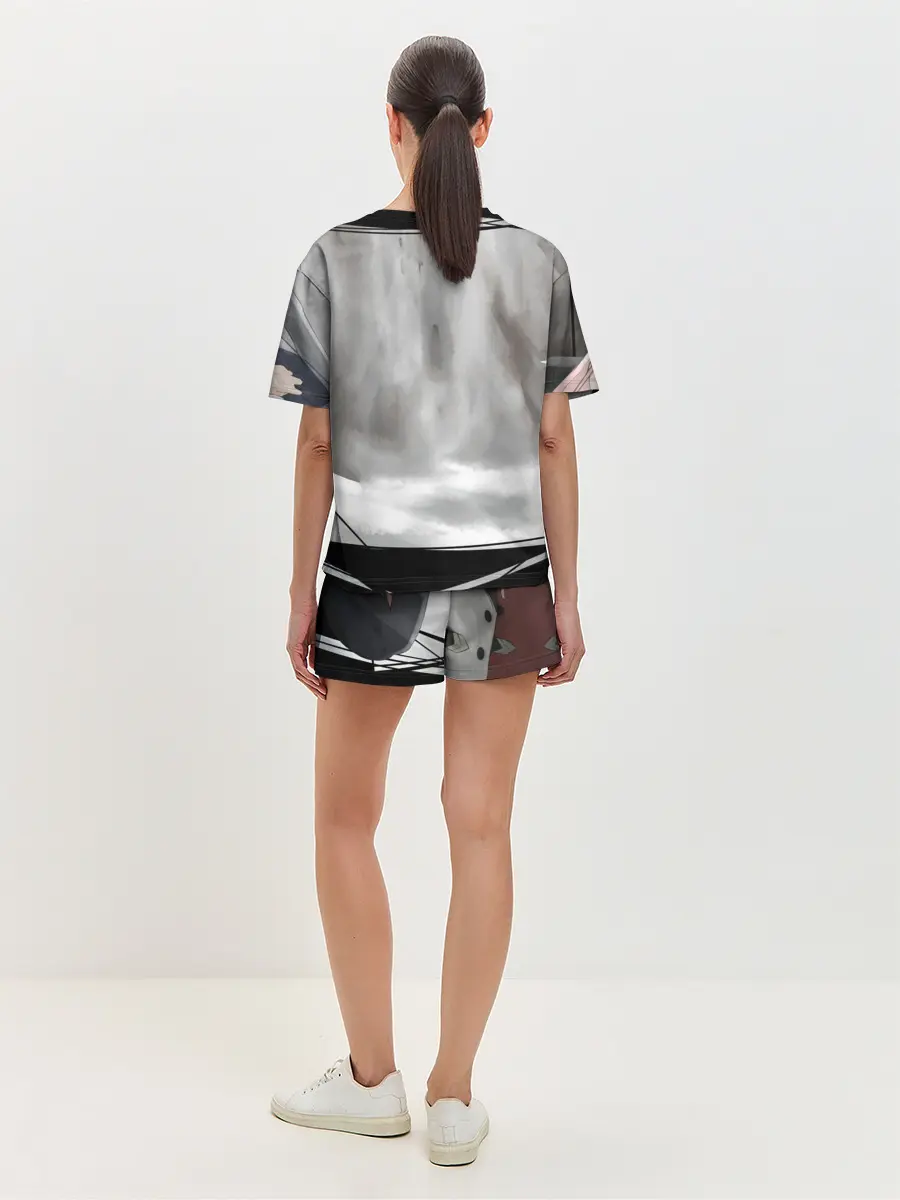 Женская пижама с шортами / ноль два перевертыш