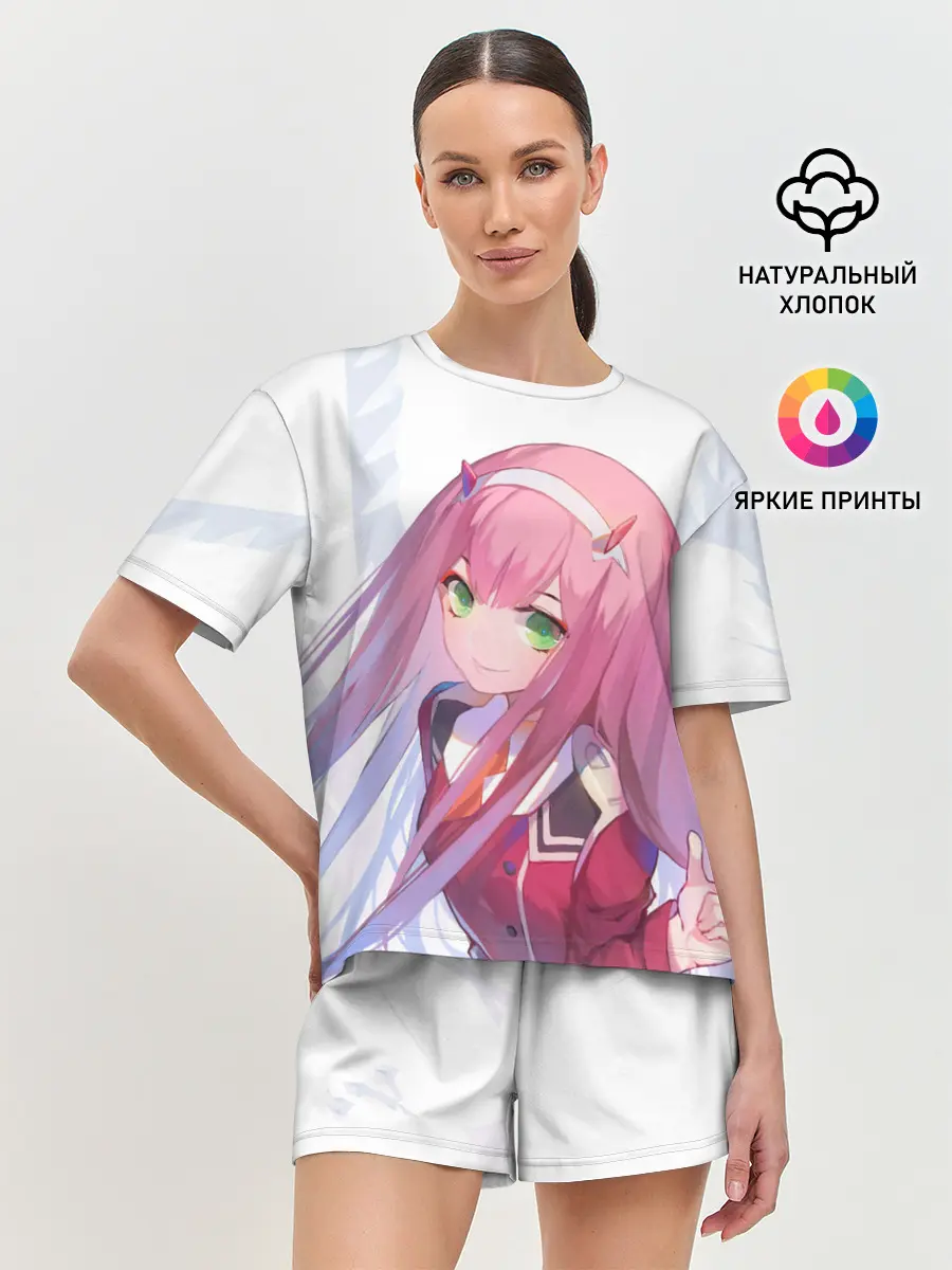 Женская пижама с шортами / ноль два пальцы