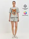 Женская пижама с шортами / Лиса в наушниках