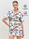 Женская пижама с шортами / Бейблэйд паттерн