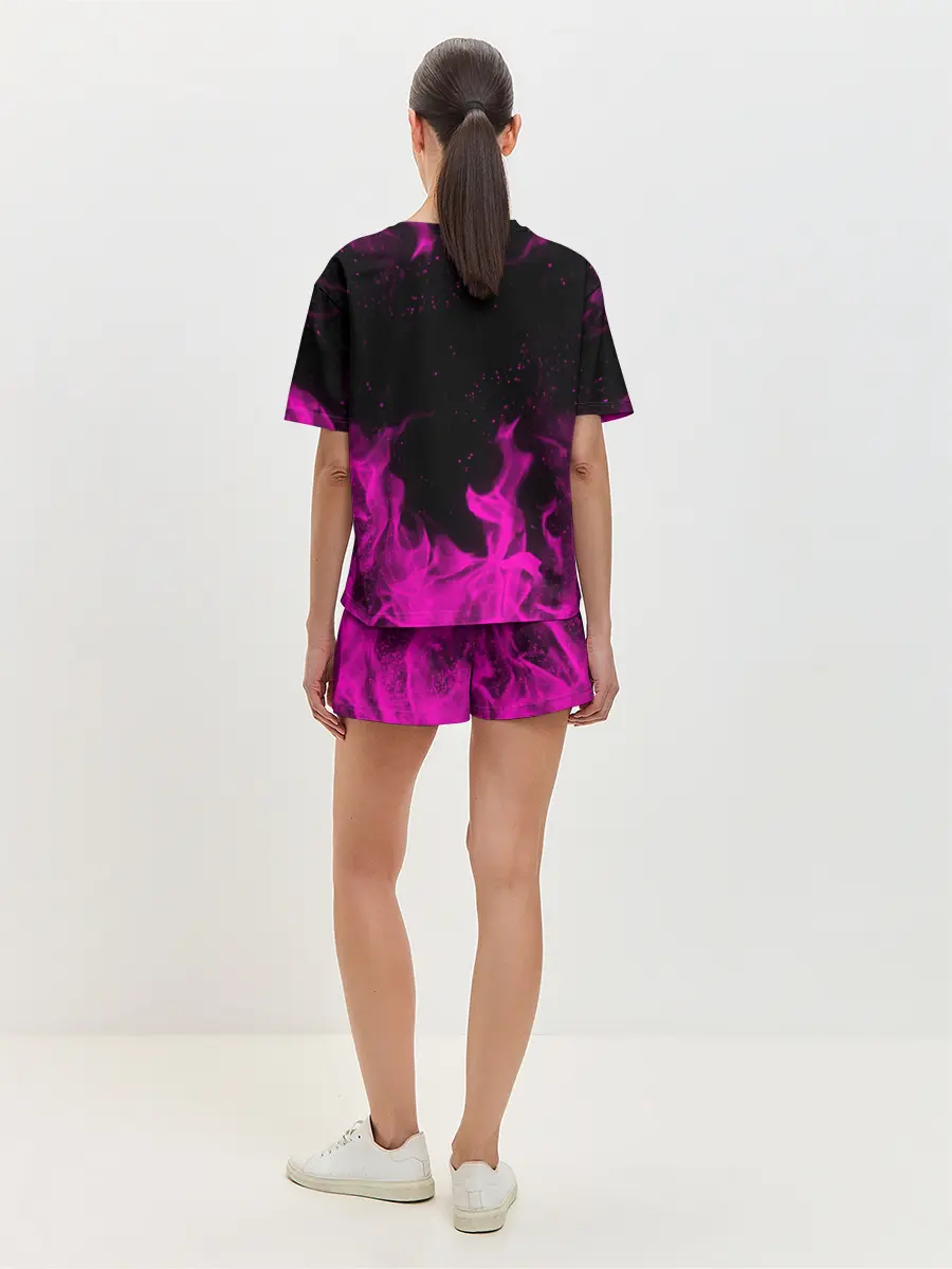 Женская пижама с шортами / KILLER QUEEN розовое пламя