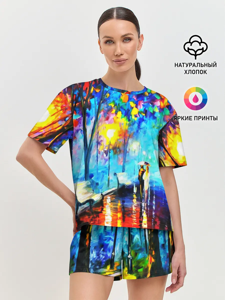 Женская пижама с шортами / ВЕЧЕРНЯЯ ПРОГУЛКА