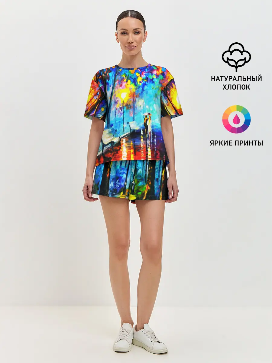 Женская пижама с шортами / ВЕЧЕРНЯЯ ПРОГУЛКА