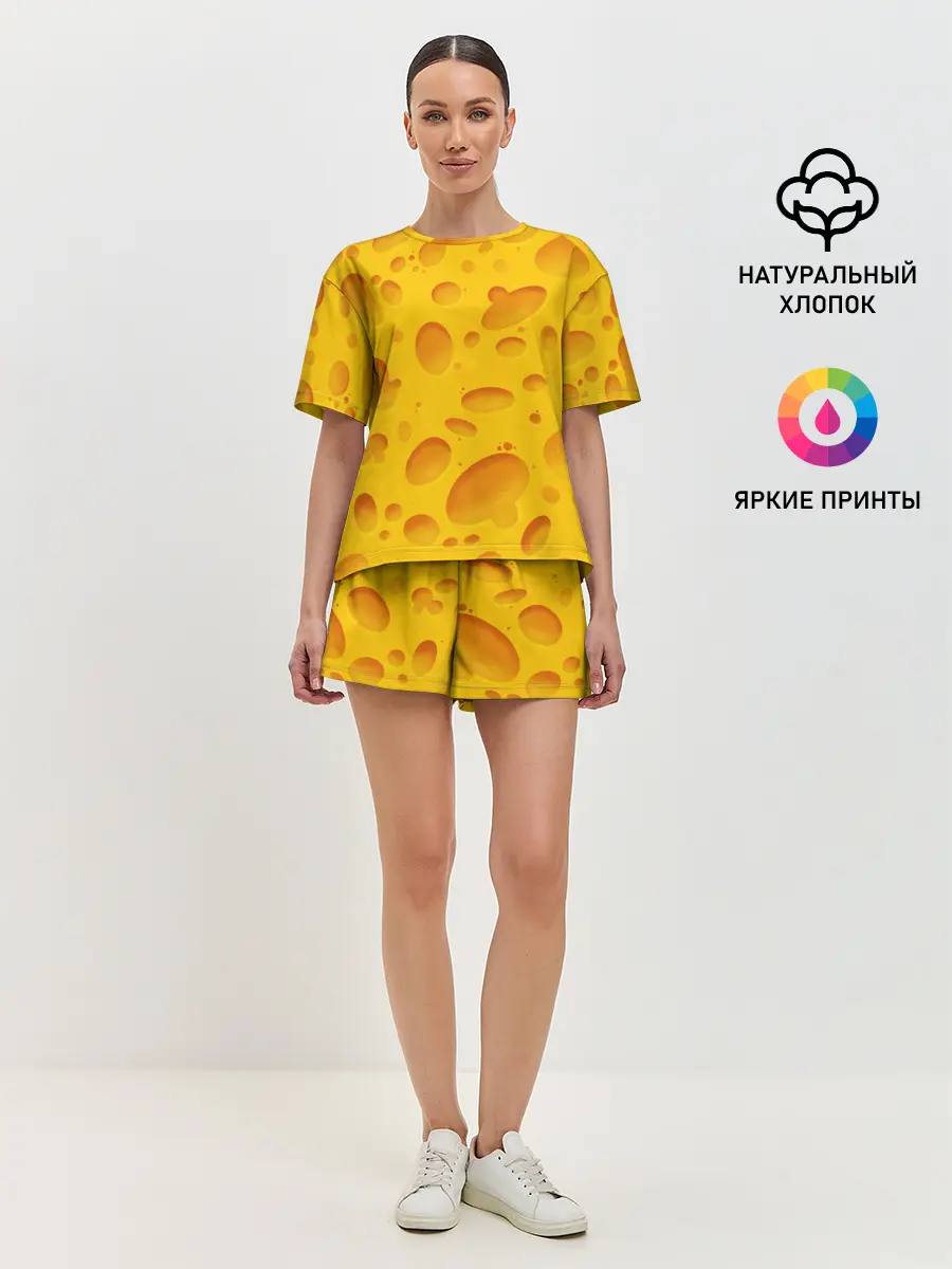 Женская пижама с шортами / Сыр