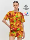 Женская пижама с шортами / Кленовые листья