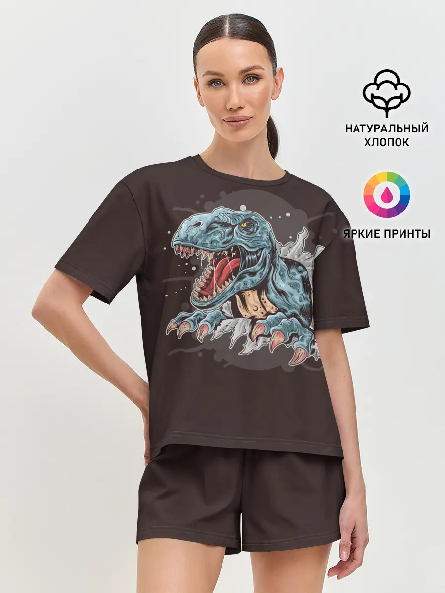 Женская пижама с шортами / T-Rex