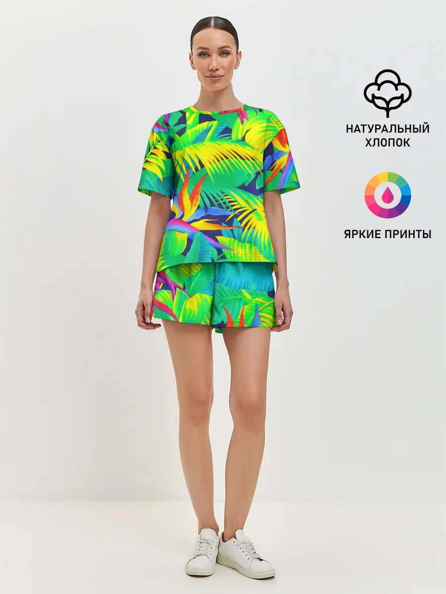 Женская пижама с шортами / ТРОПИКИ