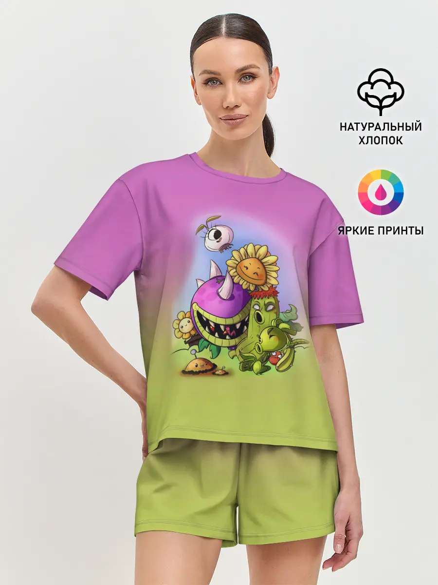 Женская пижама с шортами / Plants vs. Zombies