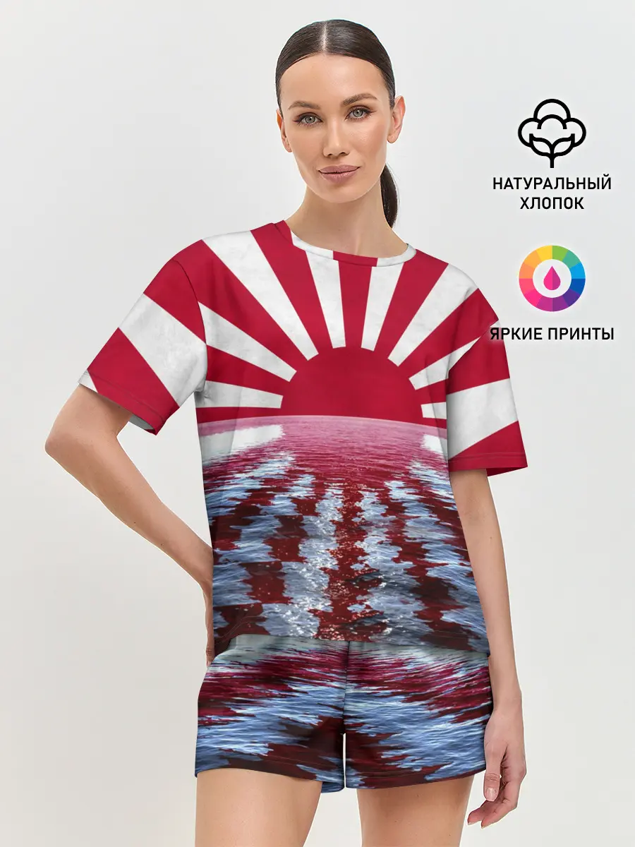 Женская пижама с шортами / Флаг Восходящего Солнца