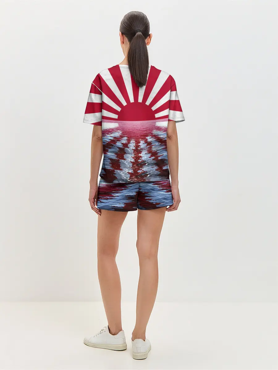 Женская пижама с шортами / Флаг Восходящего Солнца