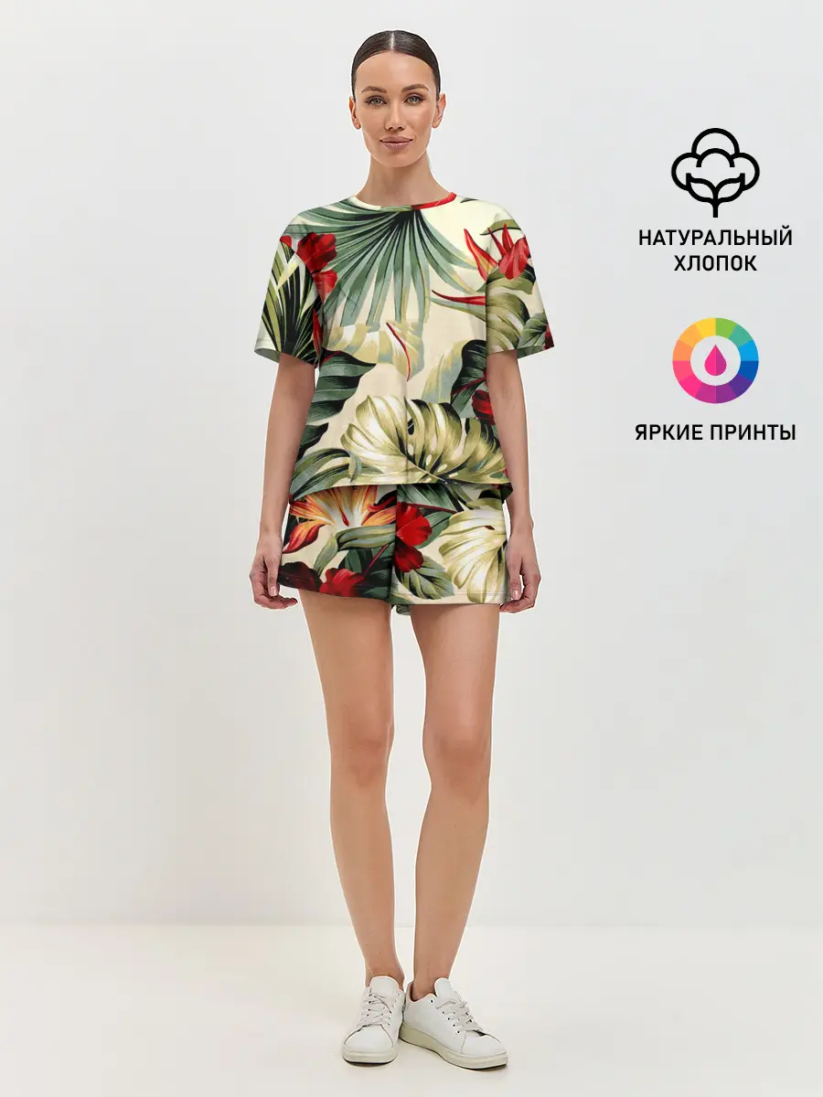 Женская пижама с шортами / ТРОПИКИ