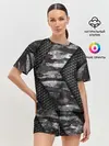 Женская пижама с шортами / Камуфляжная 3D броня