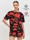Женская пижама с шортами / Skulls pattern