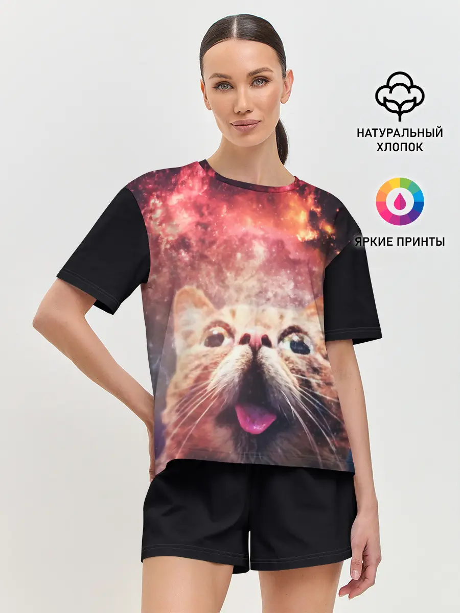 Женская пижама с шортами / КОТ