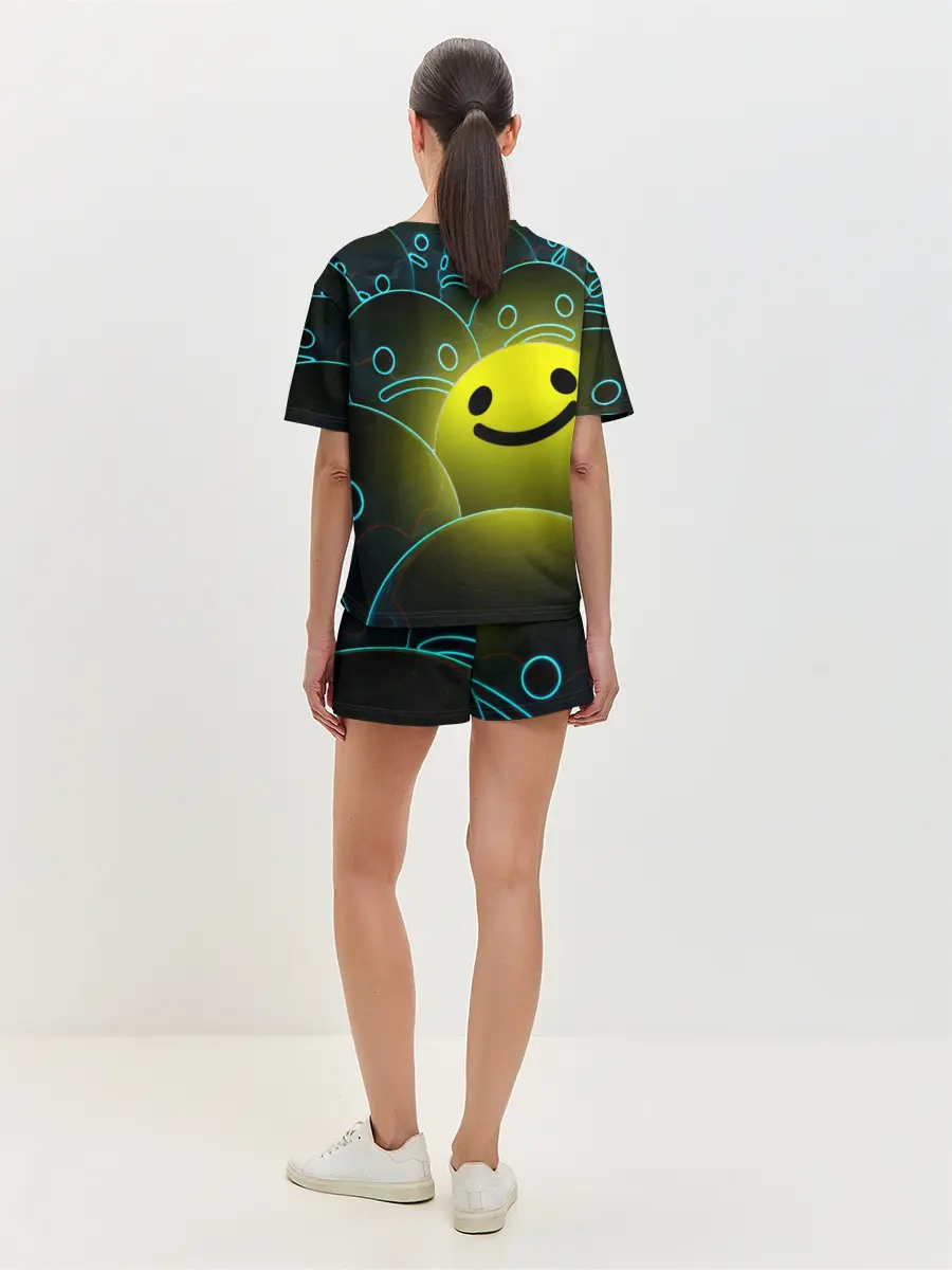 Женская пижама с шортами / НЕОНОВЫЕ СМАЙЛЫ