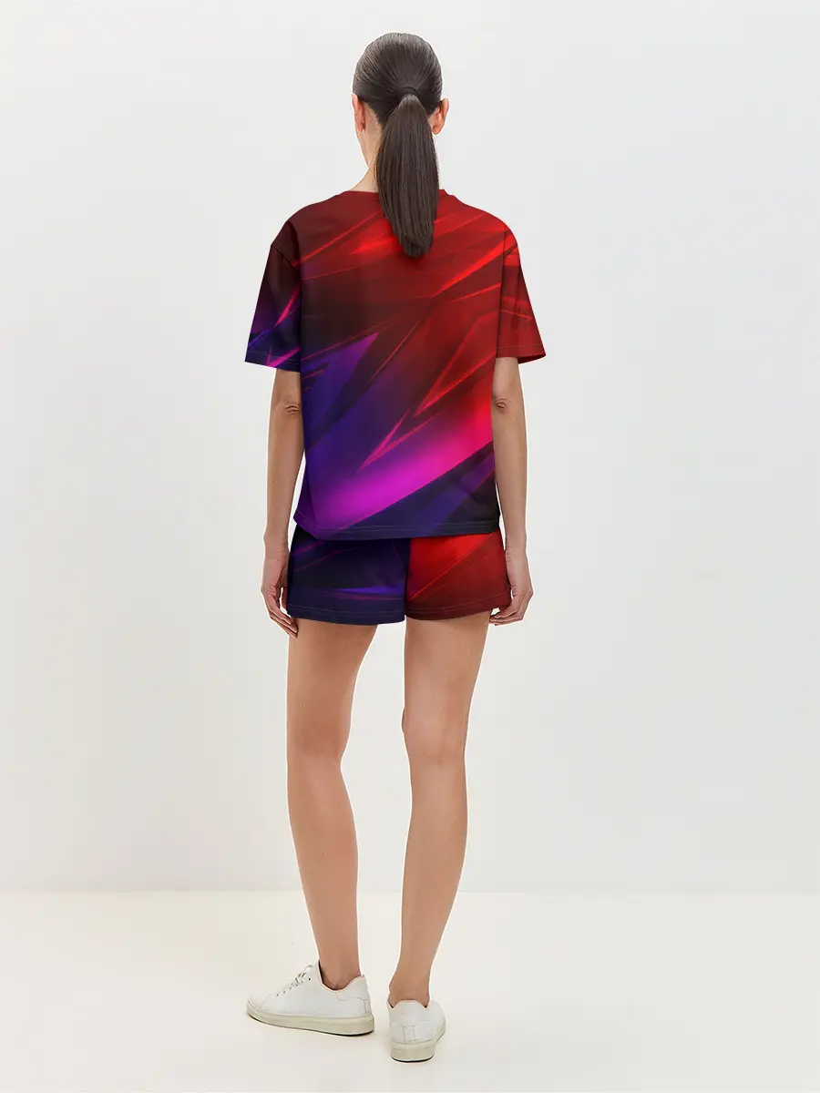 Женская пижама с шортами / NEON GEOMETRY STRIPES