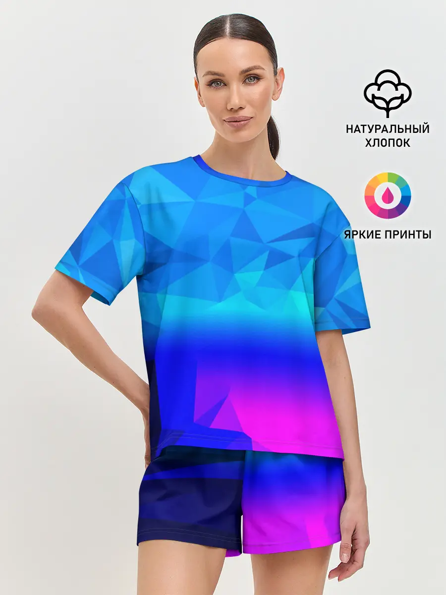 Женская пижама с шортами / ABSTRACT NEON