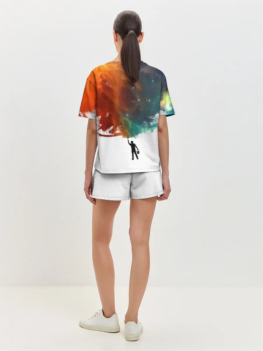 Женская пижама с шортами / Красим космос