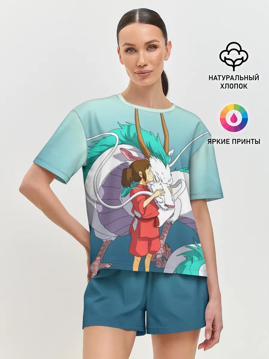 Женская пижама с шортами / Тихиро целует Хаку