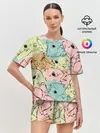 Женская пижама с шортами / Акварельные Зайки