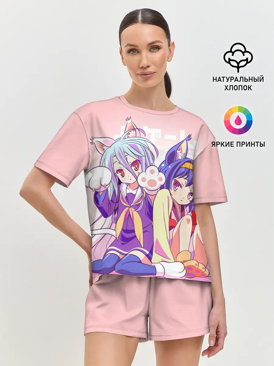 Женская пижама с шортами / аниме ушки