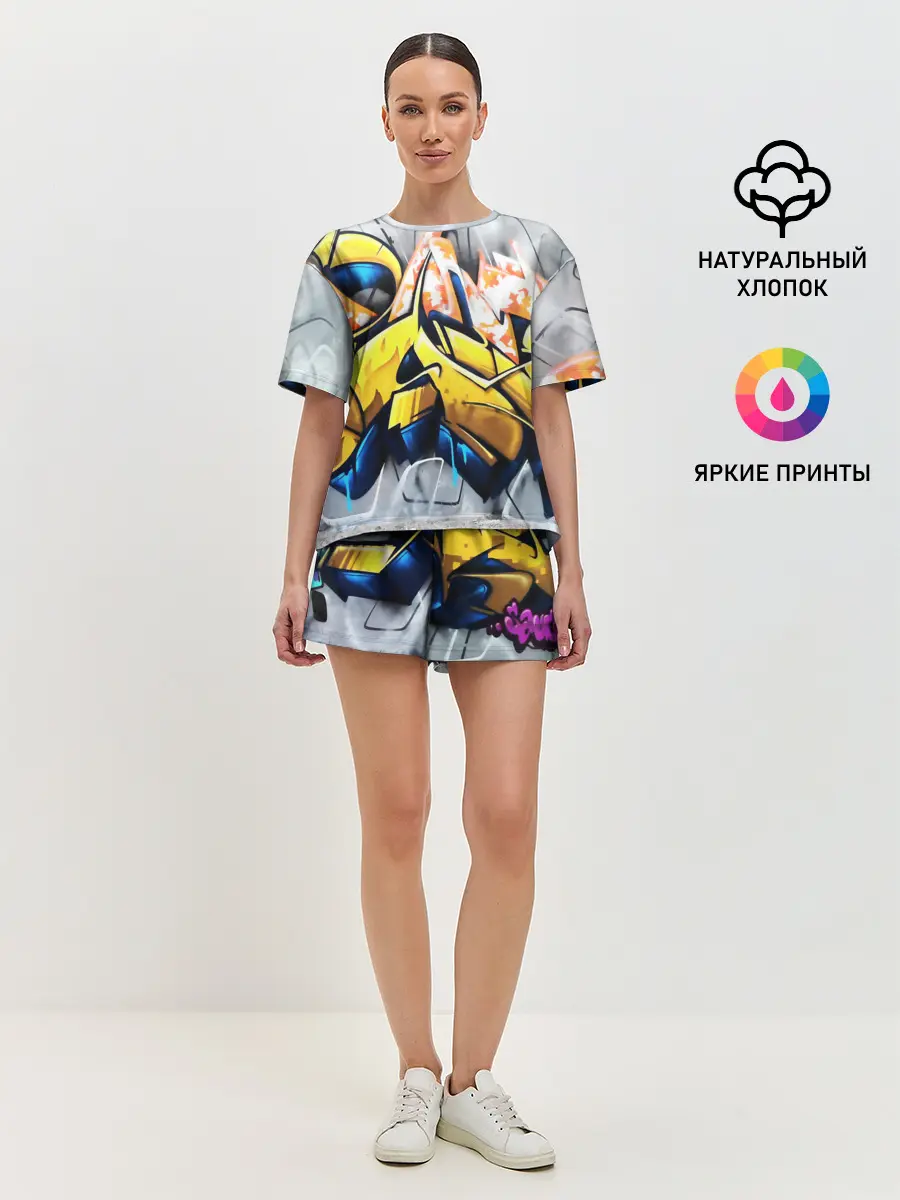 Женская пижама с шортами / Street art