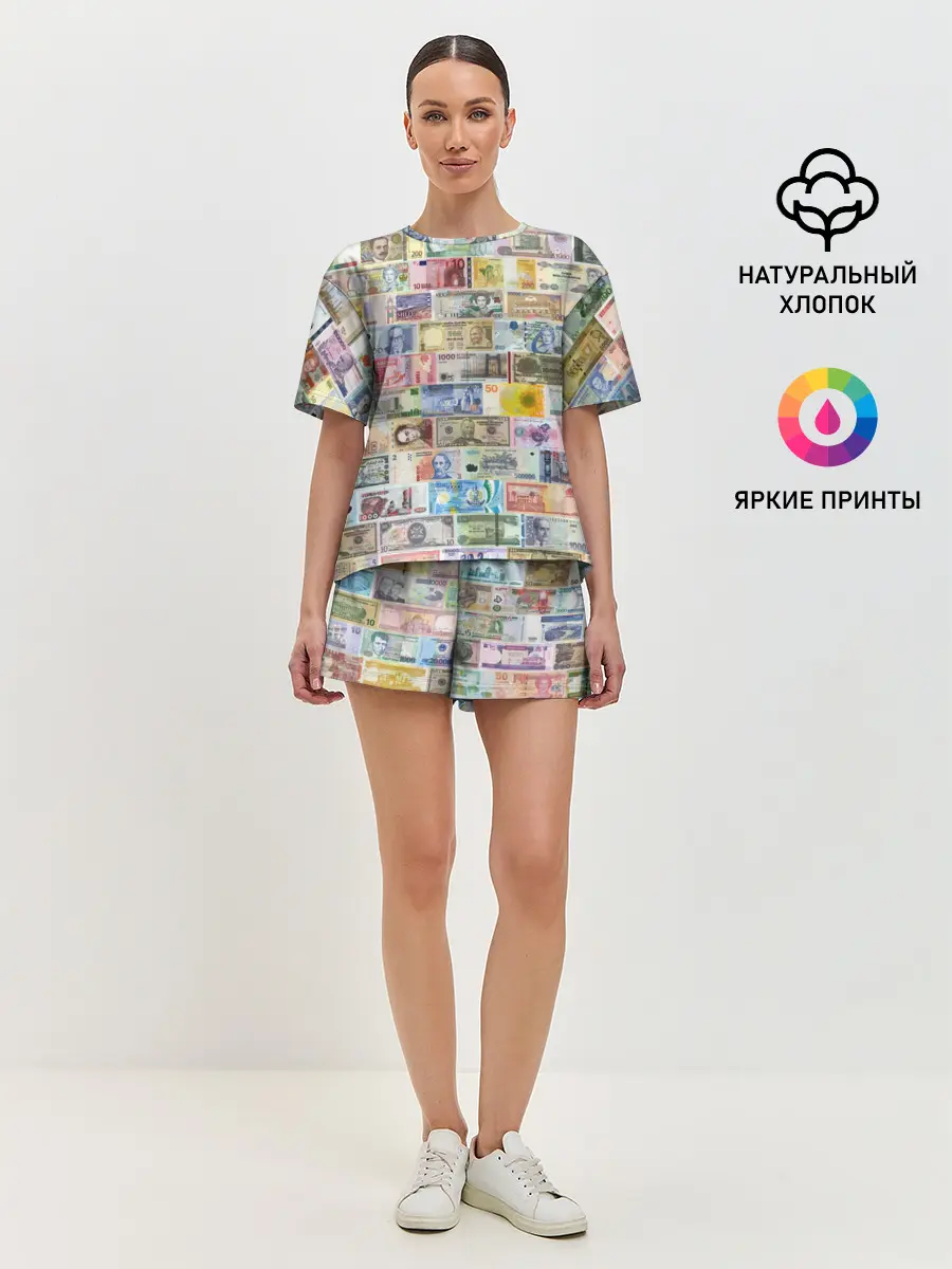 Женская пижама с шортами / Деньги мира