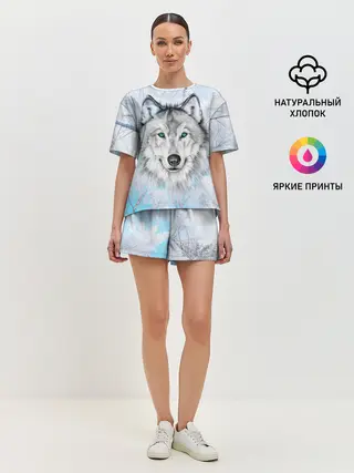 Женская пижама с шортами / Волк