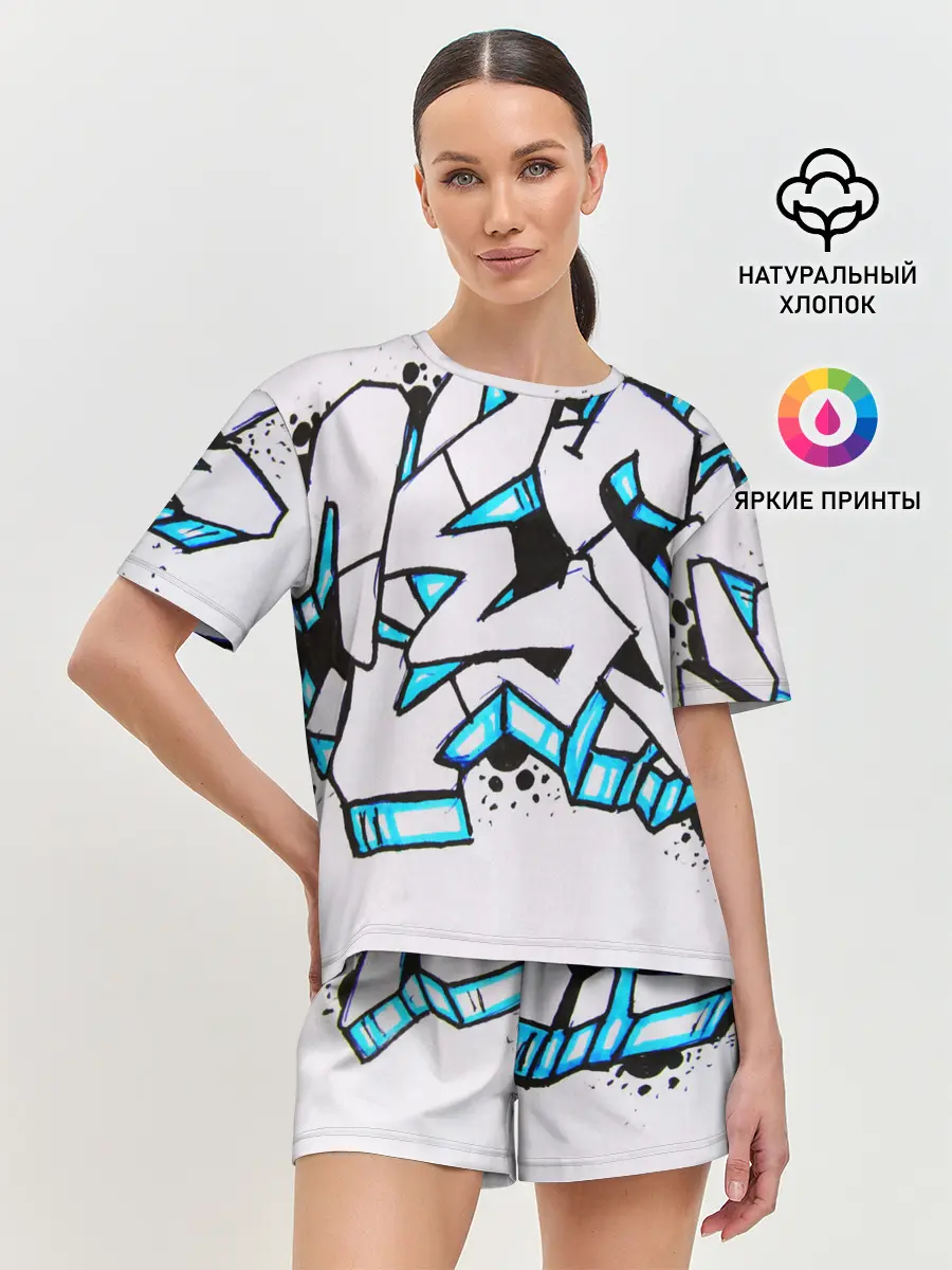 Женская пижама с шортами / Граффити