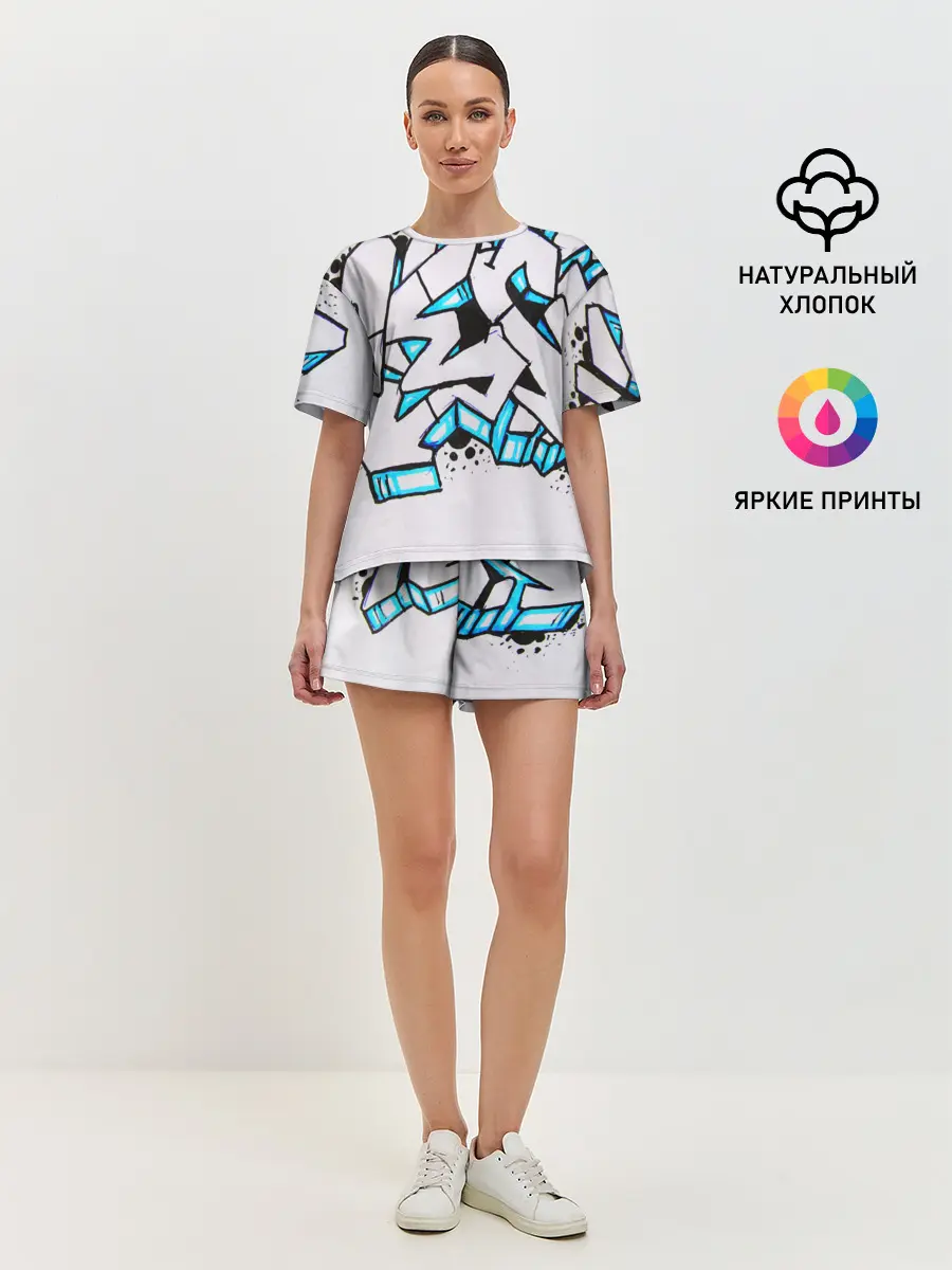 Женская пижама с шортами / Граффити
