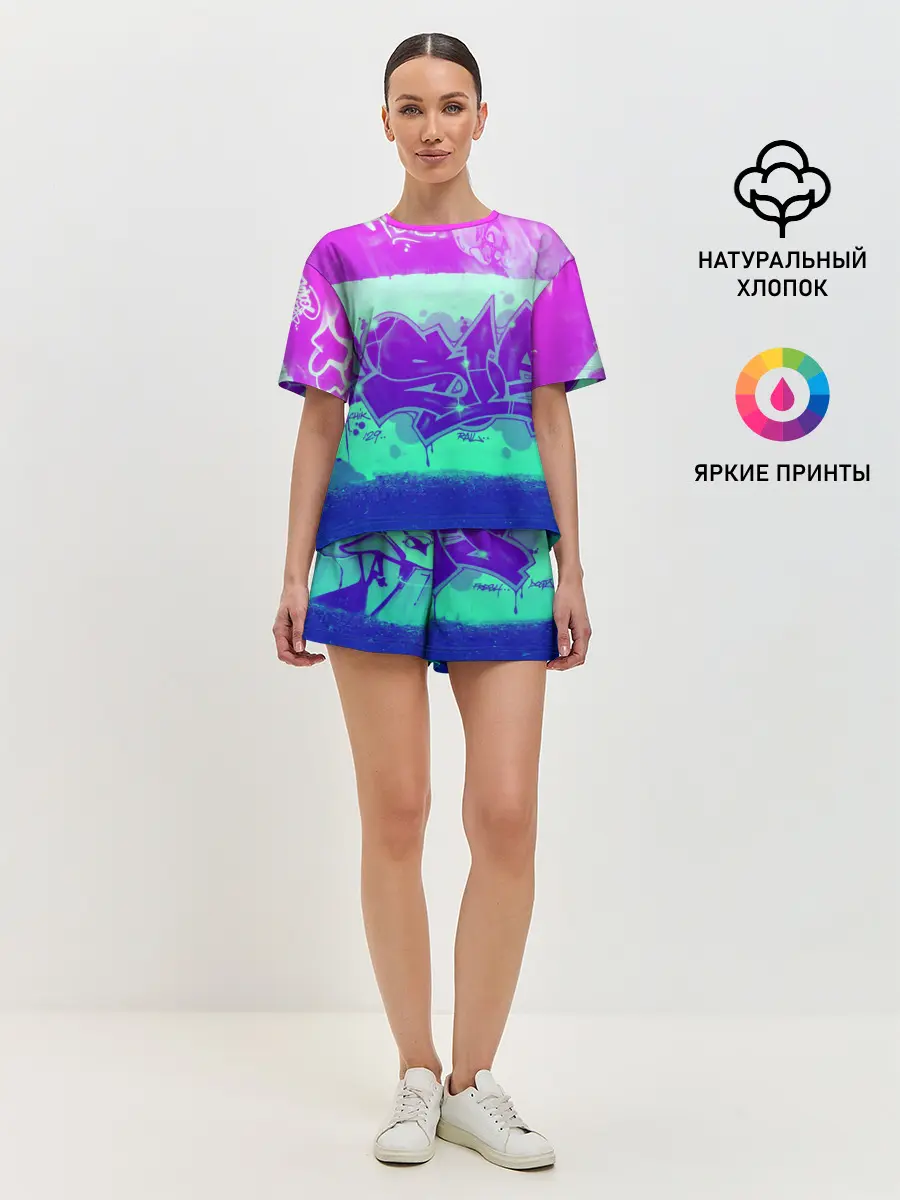 Женская пижама с шортами / color neon collection