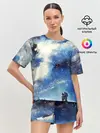 Женская пижама с шортами / Ёжик в космосе