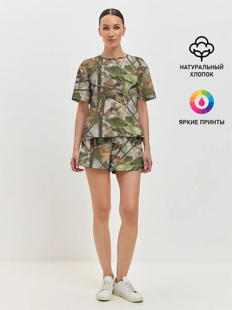 Женская пижама с шортами / Камуфляж