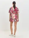 Женская пижама с шортами / Акварель, розы