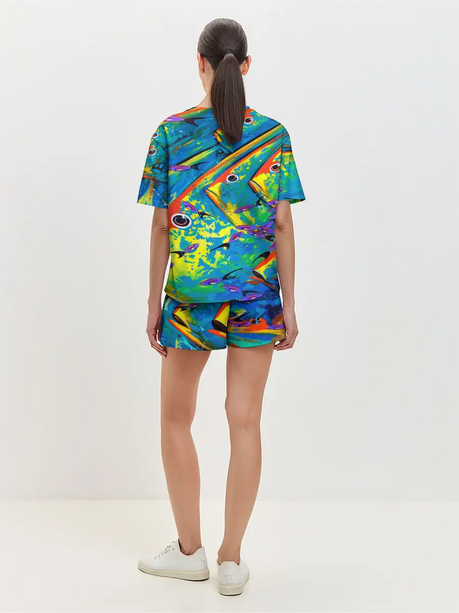 Женская пижама с шортами / Рыбы