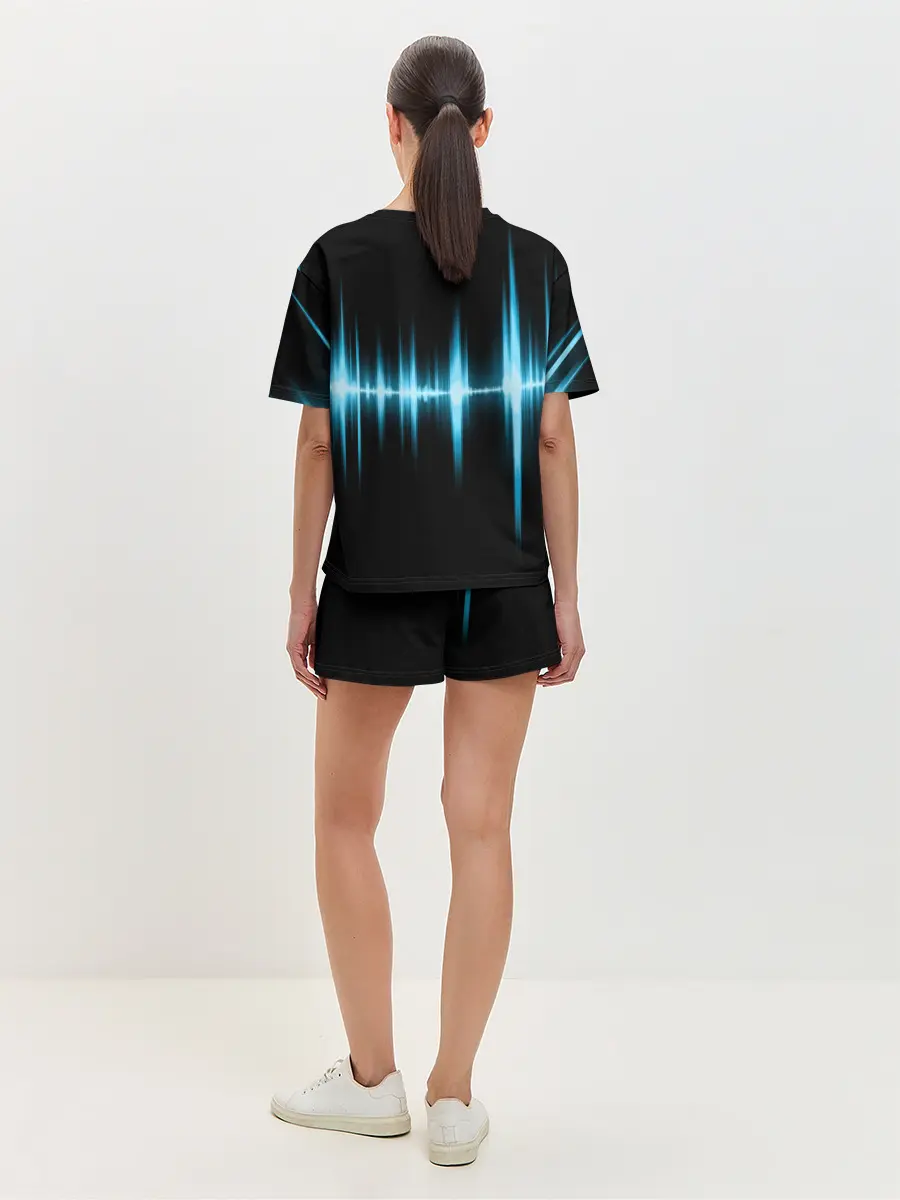 Женская пижама с шортами / Текстура эквалайзера