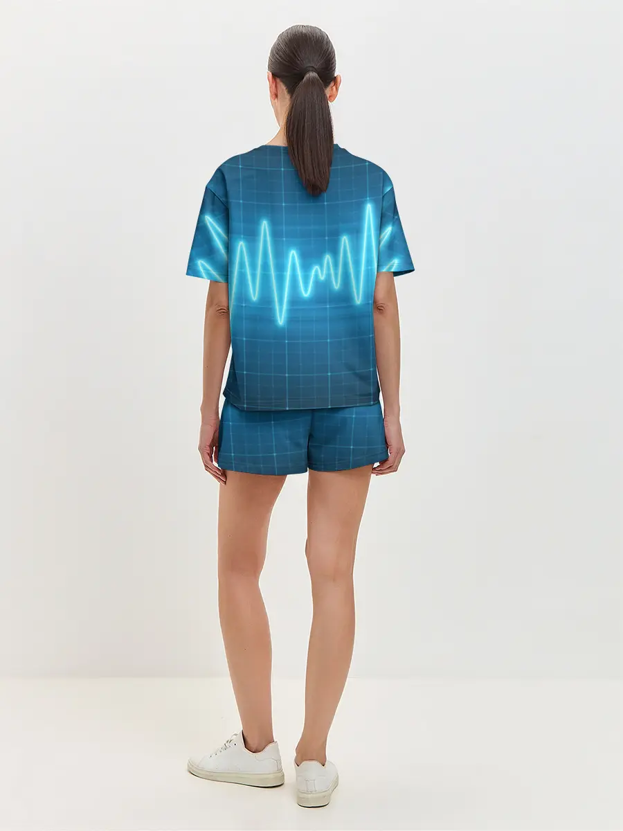 Женская пижама с шортами / music line