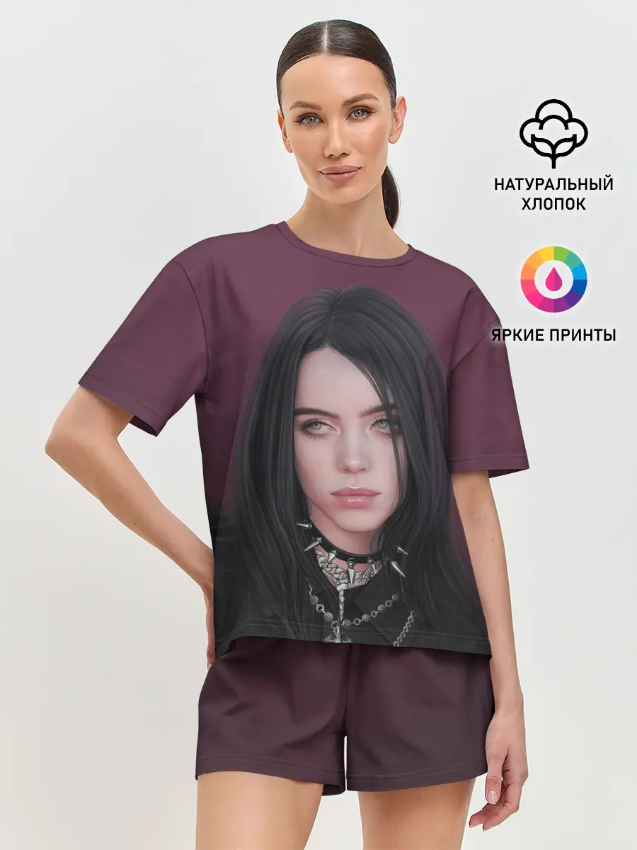 Женская пижама с шортами / Black Eilish