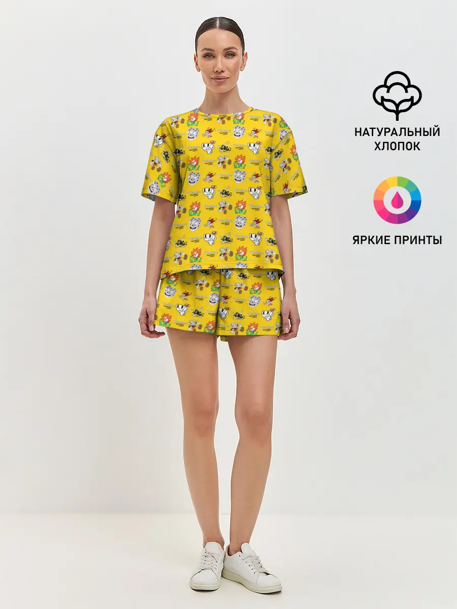 Женская пижама с шортами / Cuphead