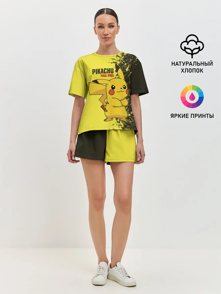 Женская пижама с шортами / Pikachu Pika Pika