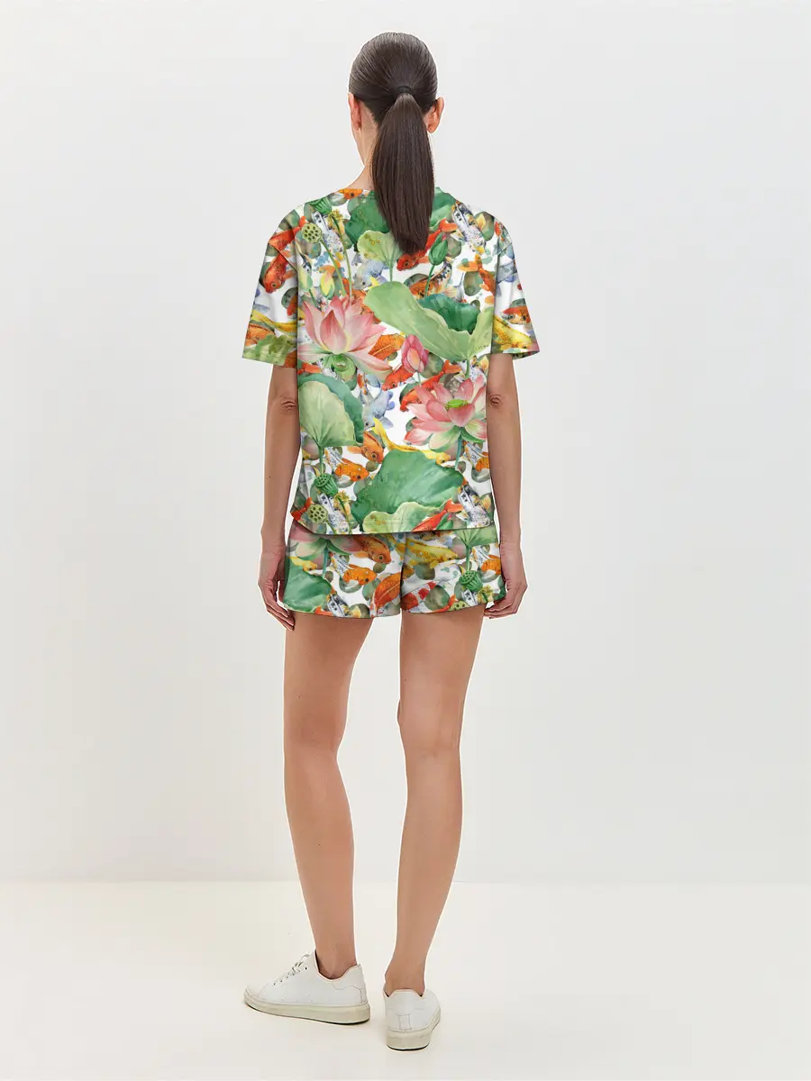 Женская пижама с шортами / Карпы кои