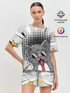 Женская пижама с шортами / Кот