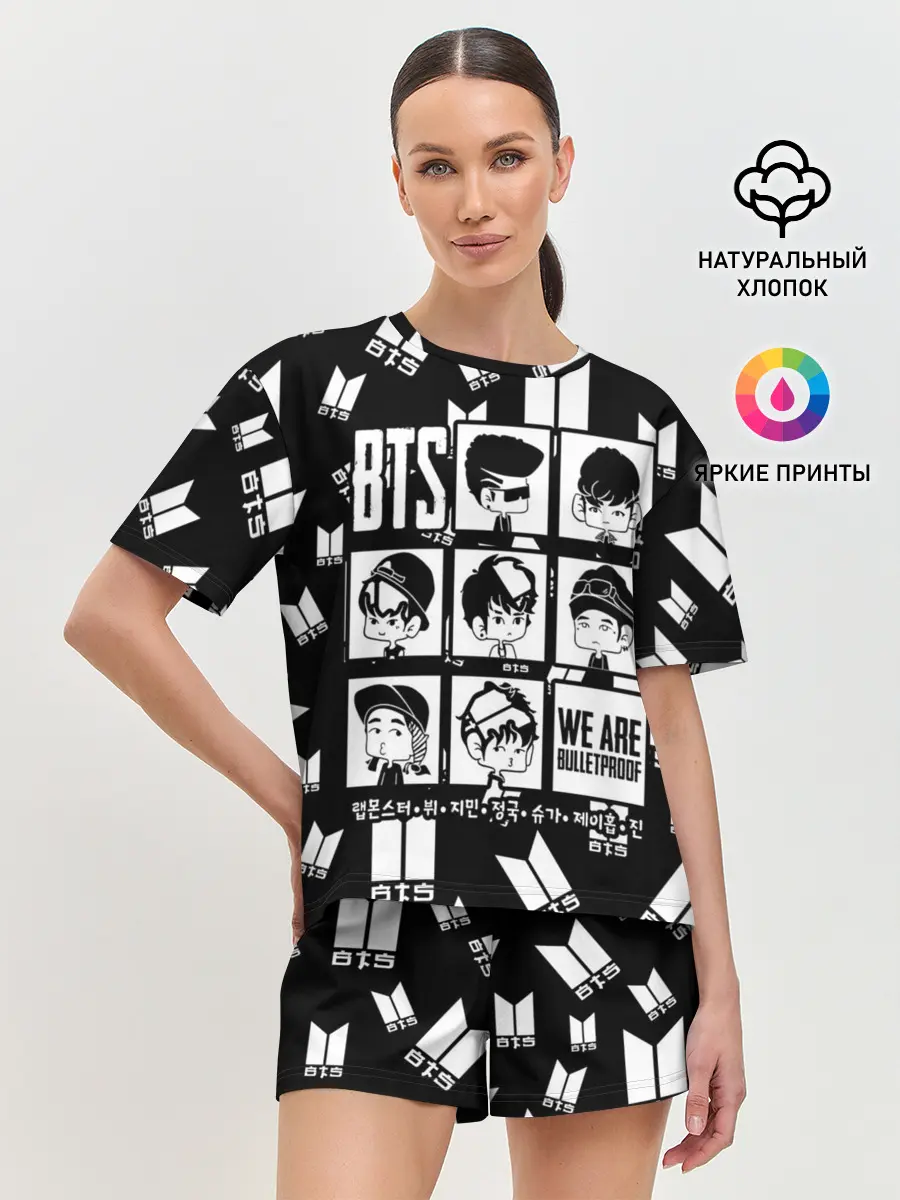 Женская пижама с шортами / BTS WE ARE BULLETPROOF